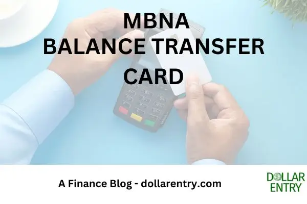 Image featuring heading: MBNA balance transfer card with background of a credit card